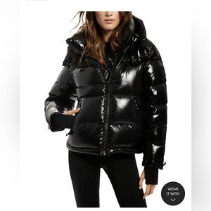 SAM Remy Black Puffer Jacket size L glossy